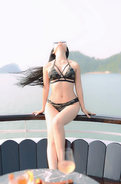 Sexy Bikini Girl On The Yacht